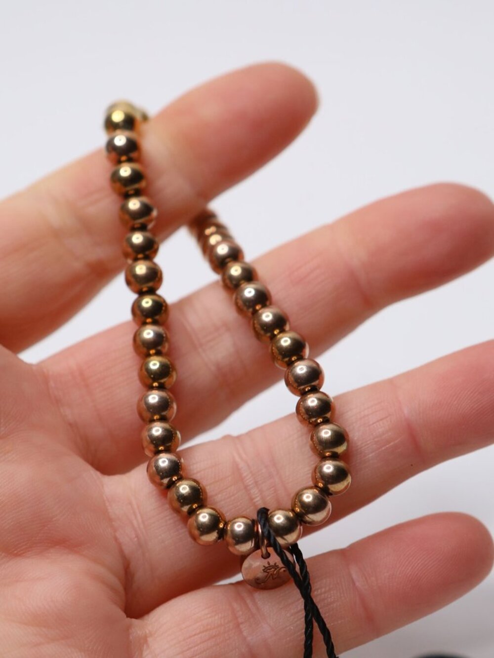 Joseph Nogucci 18K Rose Gold Plated Stainless Steel Bead Expression Bracelet - Picture 7 of 8